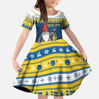 Sweden Christmas Family Matching Long Sleeve Bodycon Dress and Hawaiian Shirt Tomte God Jul - Wonder Print Shop