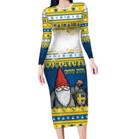 Sweden Christmas Family Matching Long Sleeve Bodycon Dress and Hawaiian Shirt Tomte God Jul - Wonder Print Shop