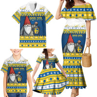 Sweden Christmas Family Matching Mermaid Dress and Hawaiian Shirt Tomte God Jul - Wonder Print Shop
