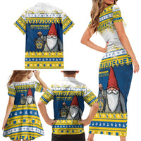 Sweden Christmas Family Matching Short Sleeve Bodycon Dress and Hawaiian Shirt Tomte God Jul - Wonder Print Shop