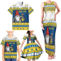 Sweden Christmas Family Matching Tank Maxi Dress and Hawaiian Shirt Tomte God Jul - Wonder Print Shop