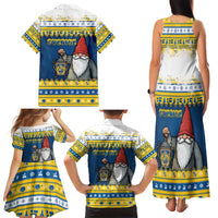 Sweden Christmas Family Matching Tank Maxi Dress and Hawaiian Shirt Tomte God Jul - Wonder Print Shop