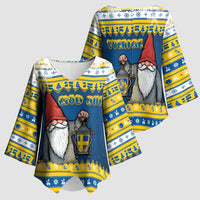 Sweden Christmas Kimono Sleeve Blouse Tomte God Jul - Wonder Print Shop