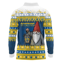 Sweden Christmas Long Sleeve Polo Shirt Tomte God Jul - Wonder Print Shop