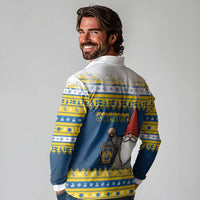 Sweden Christmas Long Sleeve Polo Shirt Tomte God Jul - Wonder Print Shop