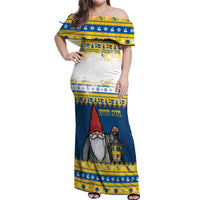 Sweden Christmas Off Shoulder Maxi Dress Tomte God Jul - Wonder Print Shop