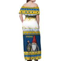 Sweden Christmas Off Shoulder Maxi Dress Tomte God Jul - Wonder Print Shop