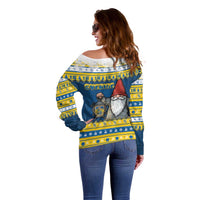 Sweden Christmas Off Shoulder Sweater Tomte God Jul - Wonder Print Shop