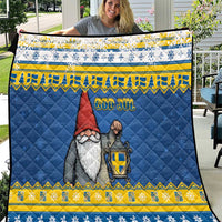 Sweden Christmas Quilt Tomte God Jul - Wonder Print Shop