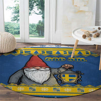 Sweden Christmas Round Carpet Tomte God Jul - Wonder Print Shop