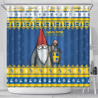 Sweden Christmas Shower Curtain Tomte God Jul - Wonder Print Shop