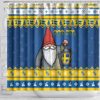 Sweden Christmas Shower Curtain Tomte God Jul - Wonder Print Shop