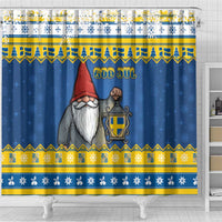 Sweden Christmas Shower Curtain Tomte God Jul - Wonder Print Shop