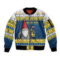 Sweden Christmas Sleeve Zip Bomber Jacket Tomte God Jul - Wonder Print Shop