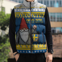 Sweden Christmas Sleeveless Puffer Jacket Tomte God Jul - Wonder Print Shop