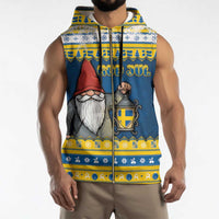 Sweden Christmas Sleeveless Zip Hoodie Tomte God Jul - Wonder Print Shop