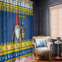 Sweden Christmas Window Curtain Tomte God Jul - Wonder Print Shop