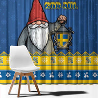 Sweden Christmas Window Curtain Tomte God Jul - Wonder Print Shop