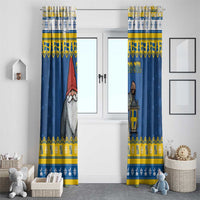 Sweden Christmas Window Curtain Tomte God Jul - Wonder Print Shop