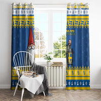 Sweden Christmas Window Curtain Tomte God Jul - Wonder Print Shop