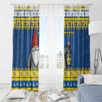 Sweden Christmas Window Curtain Tomte God Jul - Wonder Print Shop