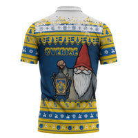Sweden Christmas Zipper Polo Shirt Tomte God Jul - Wonder Print Shop