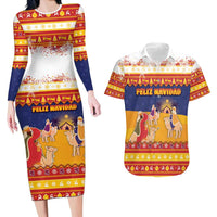 Spain Christmas Couples Matching Long Sleeve Bodycon Dress and Hawaiian Shirt Los Reyes Magos - Wonder Print Shop