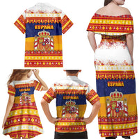 Spain Christmas Family Matching Off Shoulder Maxi Dress and Hawaiian Shirt Los Reyes Magos - Wonder Print Shop