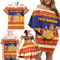 Spain Christmas Family Matching Off Shoulder Short Dress and Hawaiian Shirt Los Reyes Magos - Wonder Print Shop