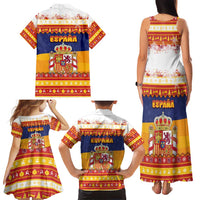 Spain Christmas Family Matching Tank Maxi Dress and Hawaiian Shirt Los Reyes Magos - Wonder Print Shop