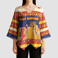 Spain Christmas Kimono Sleeve Blouse Los Reyes Magos - Wonder Print Shop