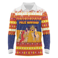 Spain Christmas Long Sleeve Polo Shirt Los Reyes Magos - Wonder Print Shop