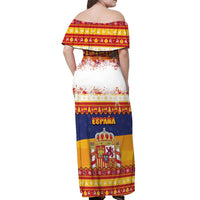 Spain Christmas Off Shoulder Maxi Dress Los Reyes Magos - Wonder Print Shop