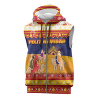 Spain Christmas Sleeveless Zip Hoodie Los Reyes Magos - Wonder Print Shop
