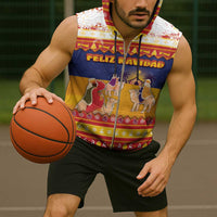 Spain Christmas Sleeveless Zip Hoodie Los Reyes Magos - Wonder Print Shop