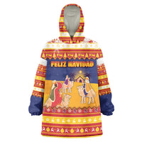 Spain Christmas Wearable Blanket Hoodie Los Reyes Magos - Wonder Print Shop