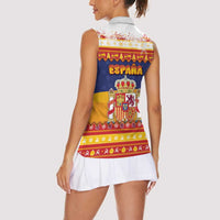Spain Christmas Women Sleeveless Polo Shirt Los Reyes Magos - Wonder Print Shop