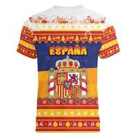 Spain Christmas Women V-Neck T-Shirt Los Reyes Magos - Wonder Print Shop