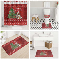 Switzerland Christmas Bathroom Set Saint Bernard Merry Swissmas - Wonder Print Shop