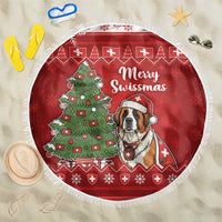 Switzerland Christmas Beach Blanket Saint Bernard Merry Swissmas - Wonder Print Shop