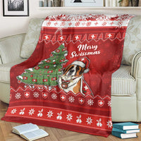 Switzerland Christmas Blanket Saint Bernard Merry Swissmas - Wonder Print Shop