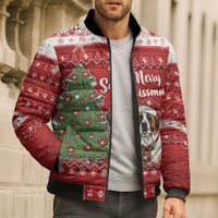 Switzerland Christmas Bomber Puffer Jacket Saint Bernard Merry Swissmas - Wonder Print Shop