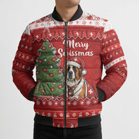 Switzerland Christmas Bomber Puffer Jacket Saint Bernard Merry Swissmas - Wonder Print Shop