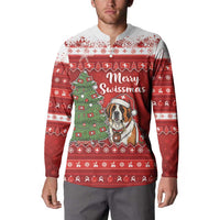 Switzerland Christmas Button Sweatshirt Saint Bernard Merry Swissmas - Wonder Print Shop