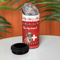 Switzerland Christmas 4 in 1 Can Cooler Tumbler Saint Bernard Merry Swissmas - Wonder Print Shop