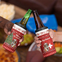 Switzerland Christmas 4 in 1 Can Cooler Tumbler Saint Bernard Merry Swissmas - Wonder Print Shop