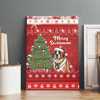 Switzerland Christmas Canvas Wall Art Saint Bernard Merry Swissmas - Wonder Print Shop