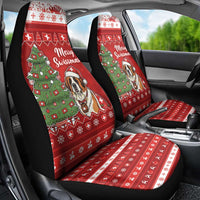 Switzerland Christmas Car Seat Cover Saint Bernard Merry Swissmas - Wonder Print Shop