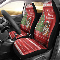 Switzerland Christmas Car Seat Cover Saint Bernard Merry Swissmas - Wonder Print Shop