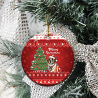 Switzerland Christmas Ceramic Ornament Saint Bernard Merry Swissmas - Wonder Print Shop